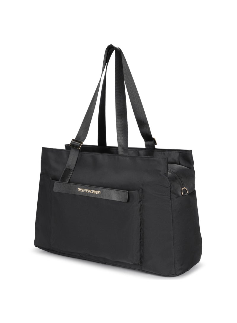 TOM CRUISER 21-Inch Casual Weekender Travel Bag, Lightweight Polyester Overnight Bag with 3 Storage Sections, Trolley Sleeve, Bottle & Umbrella Storage, Reinforced Handles, Black - Image 2