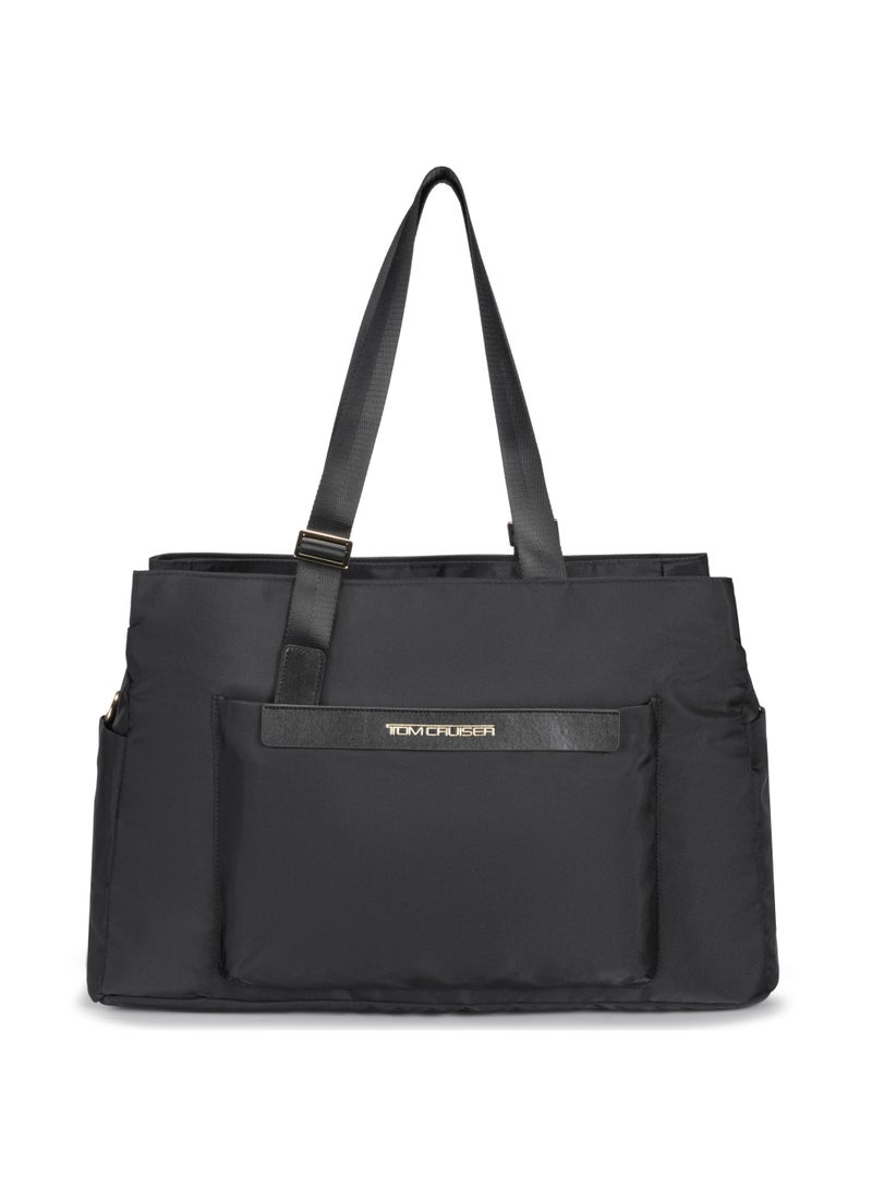 TOM CRUISER 21-Inch Casual Weekender Travel Bag, Lightweight Polyester Overnight Bag with 3 Storage Sections, Trolley Sleeve, Bottle & Umbrella Storage, Reinforced Handles, Black - Image 1