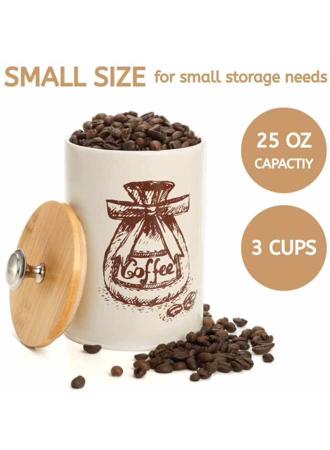 Anmi 3 Piece Luxury Coffee & Tea Storage Sets, Airtight Metal Tins with Bamboo Lids, Premium Kitchen Storage for Sugar&Arabic Coffee Beans, Gift Box - Image 3