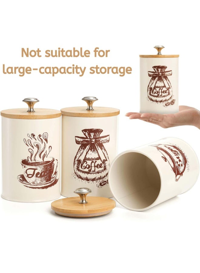 Anmi 3 Piece Luxury Coffee & Tea Storage Sets, Airtight Metal Tins with Bamboo Lids, Premium Kitchen Storage for Sugar&Arabic Coffee Beans, Gift Box - Image 4