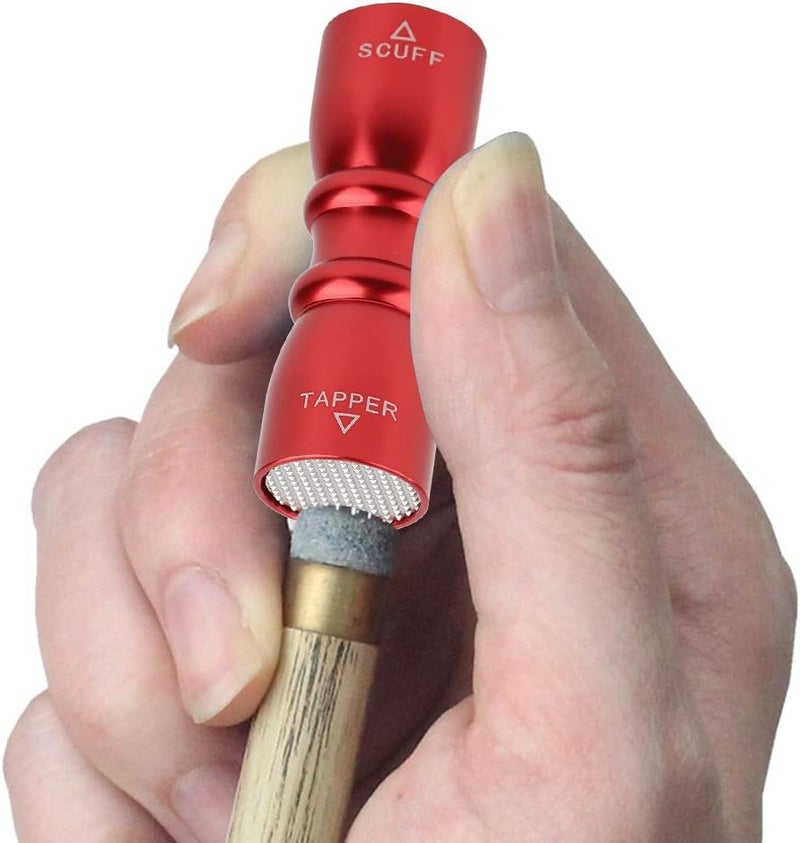 woobles Lightweight Pool Tip Stick Shaper, Pool Tip Pick, Anti-Rust Red Portable Mini Aluminum for Billiard Lovers Care- - Image 1