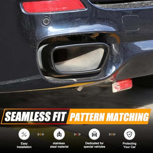 LLKUANG Car Tail Muffler Exhaust Pipe Output Cover Parts Compatible with BMW X5 F15 2014-2018 X6 F16 2015-2019 Stainless Steel Car Tail Pipe Trim Cover(for M Sports Version) - Image 3