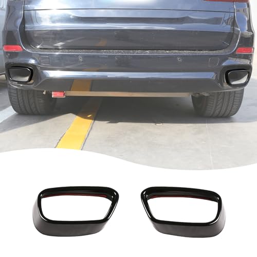 LLKUANG Car Tail Muffler Exhaust Pipe Output Cover Parts Compatible with BMW X5 F15 2014-2018 X6 F16 2015-2019 Stainless Steel Car Tail Pipe Trim Cover(for M Sports Version) - Image 1