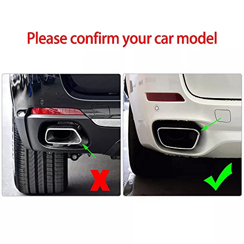 LLKUANG Car Tail Muffler Exhaust Pipe Output Cover Parts Compatible with BMW X5 F15 2014-2018 X6 F16 2015-2019 Stainless Steel Car Tail Pipe Trim Cover(for M Sports Version) - Image 4