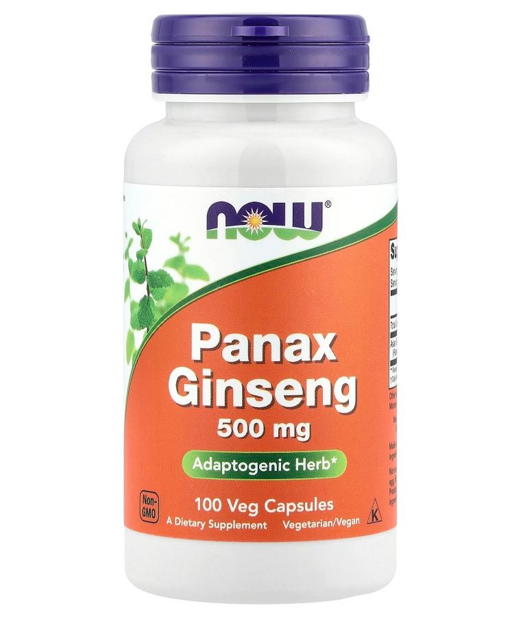 now Panax Ginseng  500 mg 100 Veg Capsules