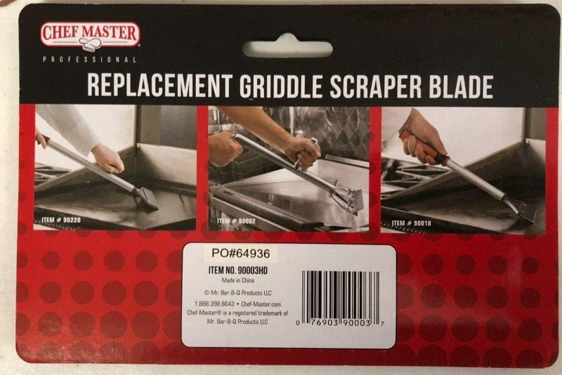 Chefmaster Griddle Scraper Replacement Blade - 5 1/2" Wide x 1.2mm Thick - Stainless Steel Reversible Blade - Fits Most Scrapers - Double Beveled Edge for Chrome Griddle - Image 3