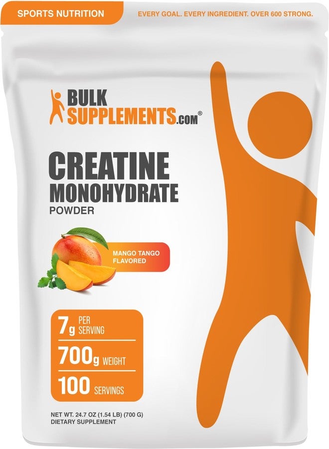 بالك سابلمنتس مسحوق كرياتين مونوهيدرات من BulkSupplements.com - مكمل غذائي بنكهة الكرياتين، دقيق - بنكهة مانجو تانجو، 7 غرام لكل حصة، 700 غرام (1.5 رطل) (عبوة واحدة) - Image 1