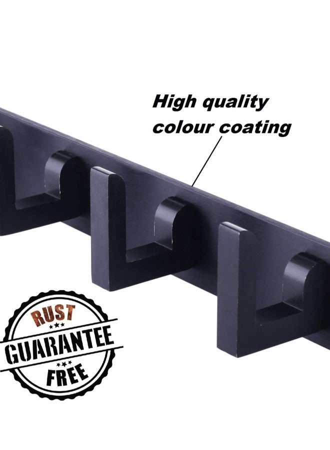 NYCAA Heavy Duty Stainless Steel Door Hanger Hooks 6 Pin Black L Type Door Hooks Hanging Clothes Hanger for Bathroom, Bedroom and Kitchen [ Black Set of 3 ] (Black, 3) - Image 3