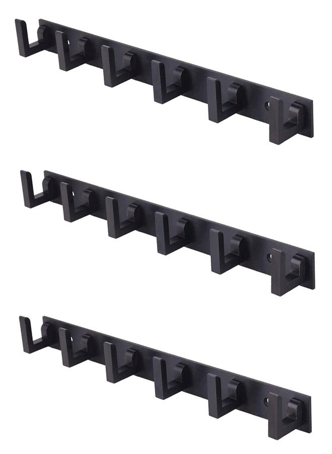 NYCAA Heavy Duty Stainless Steel Door Hanger Hooks 6 Pin Black L Type Door Hooks Hanging Clothes Hanger for Bathroom, Bedroom and Kitchen [ Black Set of 3 ] (Black, 3) - Image 1