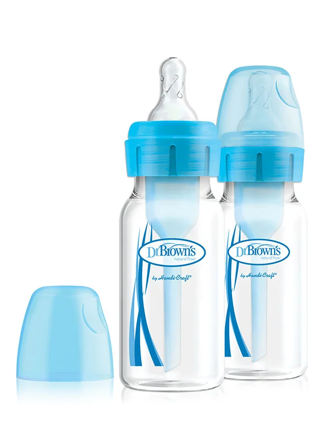 Dr. Brown’s 4 Oz/120 Ml Anti-Colic Pp Narrow Options+ Bottle - Blue, 2-Pack