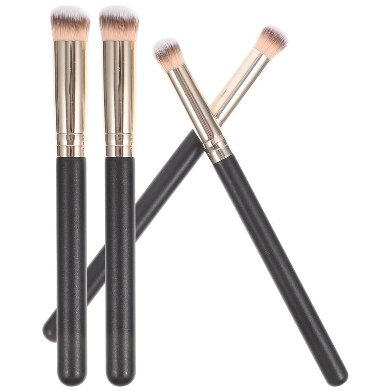 LABRIMP 4pcs Concealer Makeup Brushes with Wooden Handle, Angled Concealer and Nose Contour Brushes for Women, Skin-friendly Cosmetic Tools for Precise Foundation and Face Makeup - Image 1
