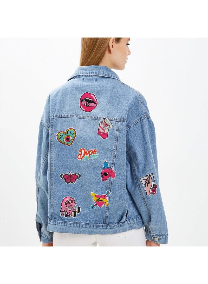 Excefore Embroidered Iron on Patches, 16Pcs Pink Iron on Patches Fashion Girl Graffiti Sew on Embroidered Applique Repair Patch for Clothing Backpacks Jeans Jackets Hats DIY Crafts Projects  - Image 5