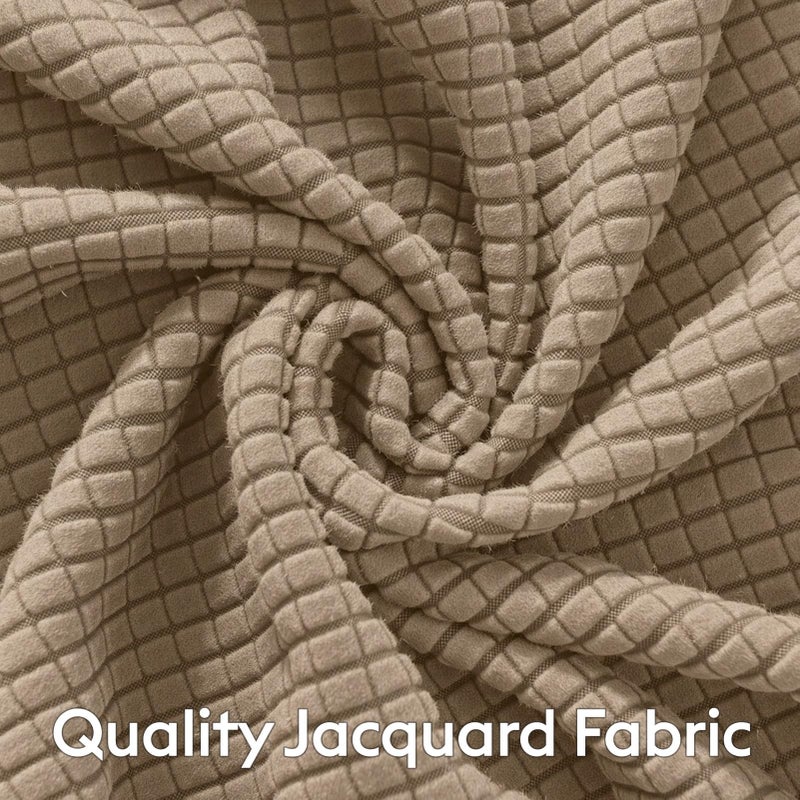MIYE Jacquard Fabric Box Spring Cover,Super Stretchy Wrap Around 4 Sides Elastic Bed Skirt,Wrinkle & Fading Resistant,Washable & Easy Fit. (Cream, Queen) - Image 4