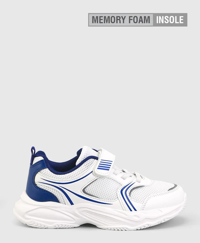 Bonfino Bonfino Panelled Hook & Loop Closure Memory Foam Shoes - Blue & White