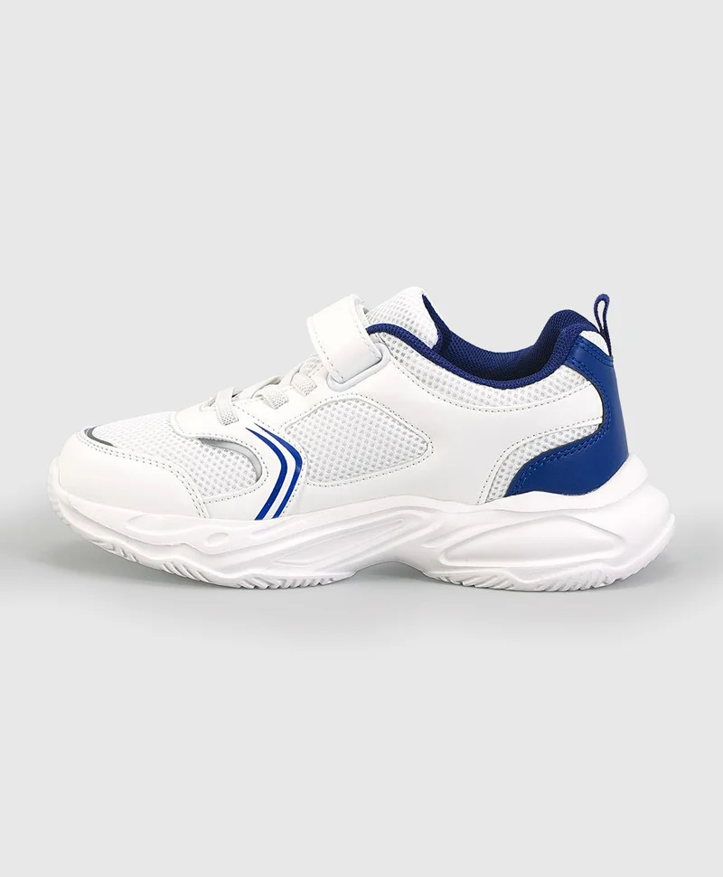 Bonfino Bonfino Panelled Hook & Loop Closure Memory Foam Shoes - Blue & White