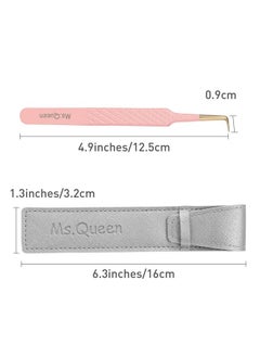 Ms.Queen Ms.Queen 90 Degree Lash Tweezers for Eyelash Extensions, Precision Fiber Tip Grip Mega Volume Lash Tweezers  - Image 5