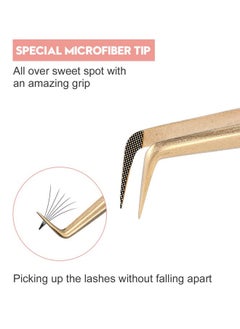 Ms.Queen Ms.Queen 90 Degree Lash Tweezers for Eyelash Extensions, Precision Fiber Tip Grip Mega Volume Lash Tweezers  - Image 2
