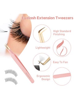Ms.Queen Ms.Queen 90 Degree Lash Tweezers for Eyelash Extensions, Precision Fiber Tip Grip Mega Volume Lash Tweezers  - Image 3