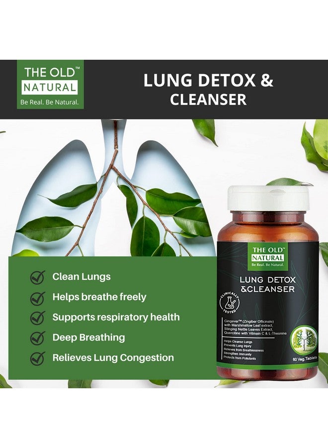 The Old Natural The Old Natural Lungs Detox for Smokers & Pollution - 19-in-1 Formula with Marshmallow Leaf, Quercetin, Nettle, Vasaka & More - Removes Tar & Mucus (Pack of 1-60 Tablets)  - Image 4