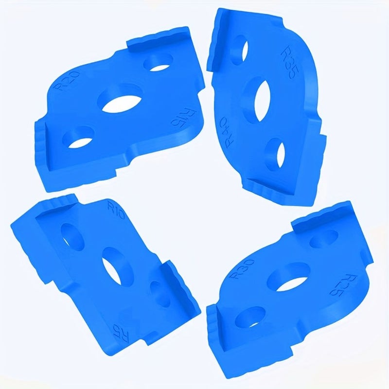 Blue Woodworking Round Corner Positioning Template R5 R40 Wear Resistant Plastic Precision Chamfering Edging Tool - Image 1