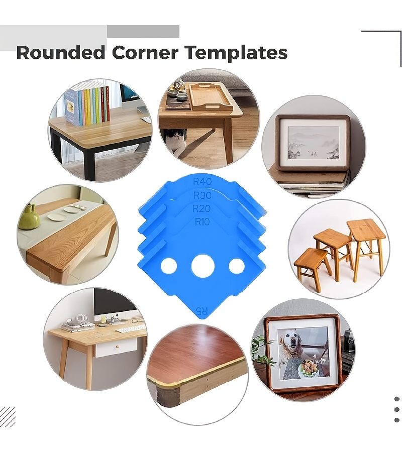 Blue Woodworking Round Corner Positioning Template R5 R40 Wear Resistant Plastic Precision Chamfering Edging Tool - Image 2