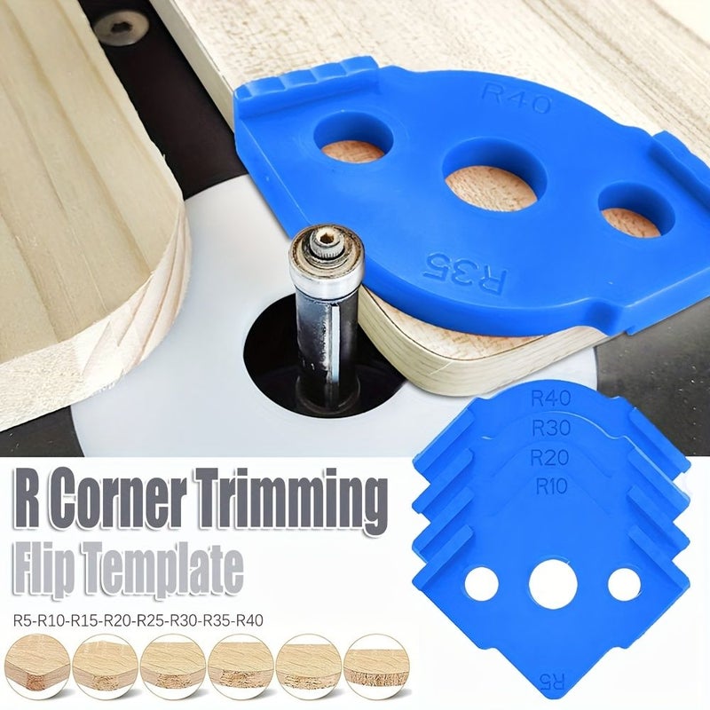 Blue Woodworking Round Corner Positioning Template R5 R40 Wear Resistant Plastic Precision Chamfering Edging Tool - Image 4