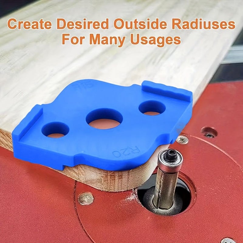 Blue Woodworking Round Corner Positioning Template R5 R40 Wear Resistant Plastic Precision Chamfering Edging Tool - Image 5