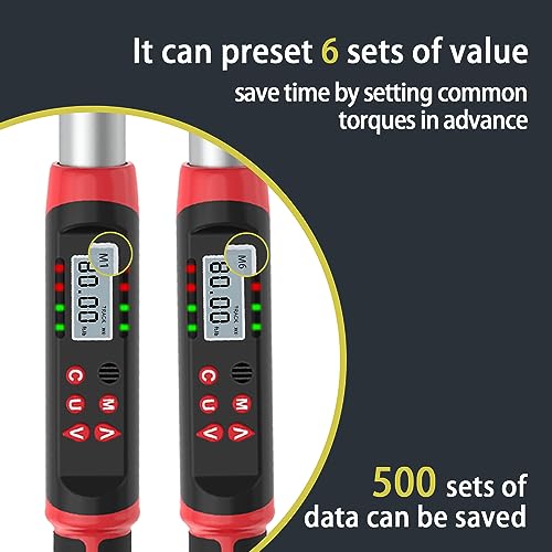VANPO Hvac Torque Wrench 5-99.6 ft.lb/6.8-135 N.m, 14×18 mm Open End, 38 mm Adjustable Jaw, Accuracy ±2%, LED and Buzzer Notification, Adjustable Torque Wrench for Mini Split AC, Pipeline - Image 5