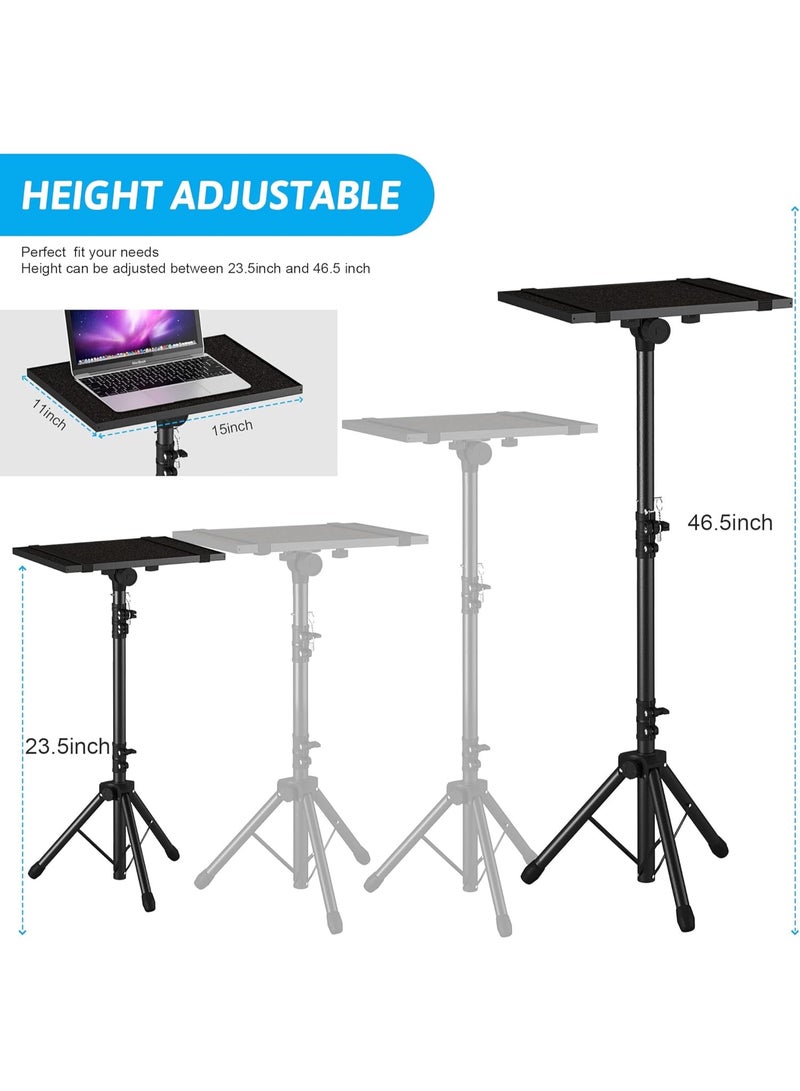 NANAO Projector Stand Tripod From 23.5" to 46.5", Laptop Tripod Stand Height Adjustable with Gooseneck Phone Holder, Laptop Floor Stand for Office, Home, Stage, Studio, DJ Racks Holder Mount - Image 4