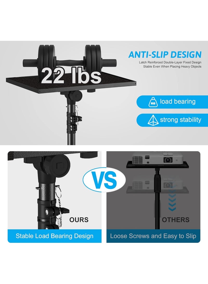 NANAO Projector Stand Tripod From 23.5" to 46.5", Laptop Tripod Stand Height Adjustable with Gooseneck Phone Holder, Laptop Floor Stand for Office, Home, Stage, Studio, DJ Racks Holder Mount - Image 2