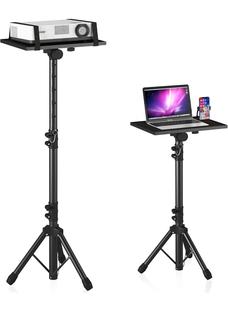 NANAO Projector Stand Tripod From 23.5" to 46.5", Laptop Tripod Stand Height Adjustable with Gooseneck Phone Holder, Laptop Floor Stand for Office, Home, Stage, Studio, DJ Racks Holder Mount - Image 1