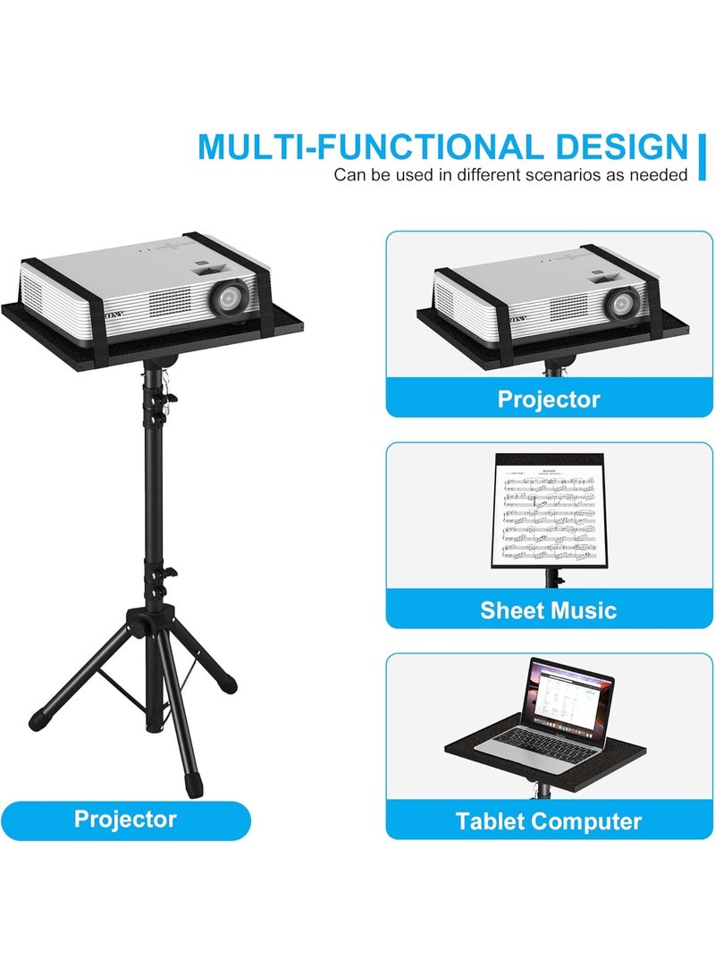 NANAO Projector Stand Tripod From 23.5" to 46.5", Laptop Tripod Stand Height Adjustable with Gooseneck Phone Holder, Laptop Floor Stand for Office, Home, Stage, Studio, DJ Racks Holder Mount - Image 3