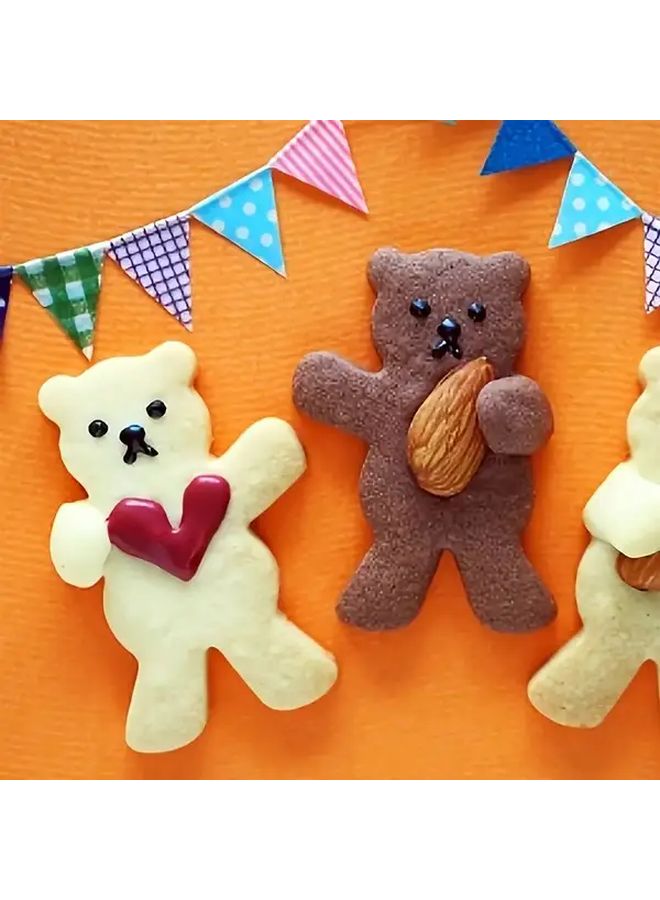 3pcs Bear Shaped Stainless Steel Cookie Cutter Set For Baking Fruit Vegetable Cutting Rust Resistant Food Grade Mold - Image 2