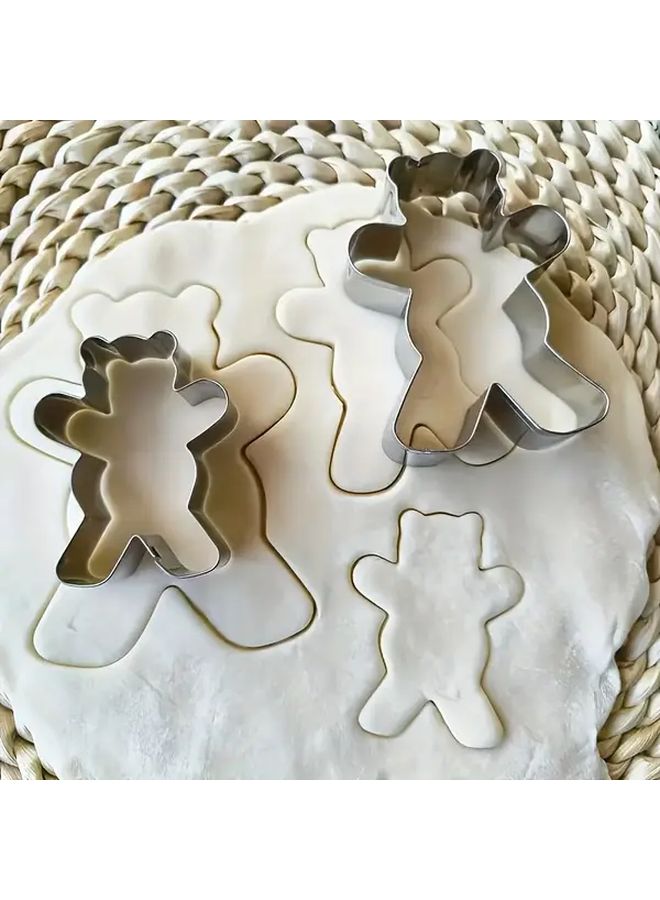 3pcs Bear Shaped Stainless Steel Cookie Cutter Set For Baking Fruit Vegetable Cutting Rust Resistant Food Grade Mold - Image 5