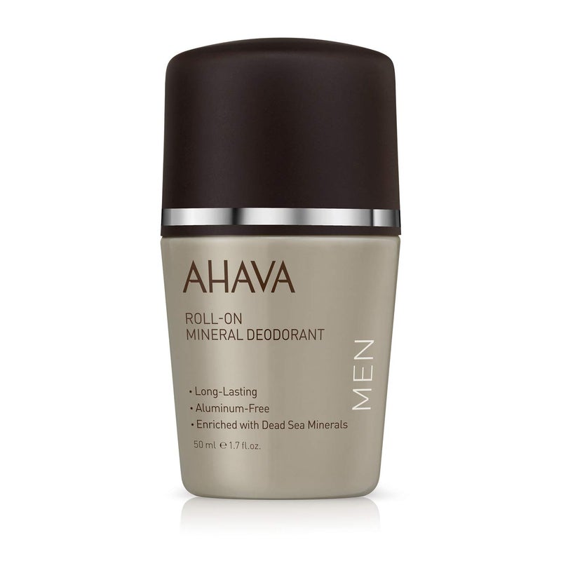 AHAVA Mens Magnesium Rich RollOn Mineral Deodorant  Reduces Sweat  Odors Maintains Underarms Dry Suitable for Sensitive Skin with Exclusive Osmoter Bergamot Fruit  Olive Plant 17 Fl Oz