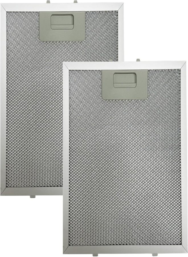 5-Layer Aluminum Mesh Range Hood Replacement Filter, Gray 2PCS - Image 1