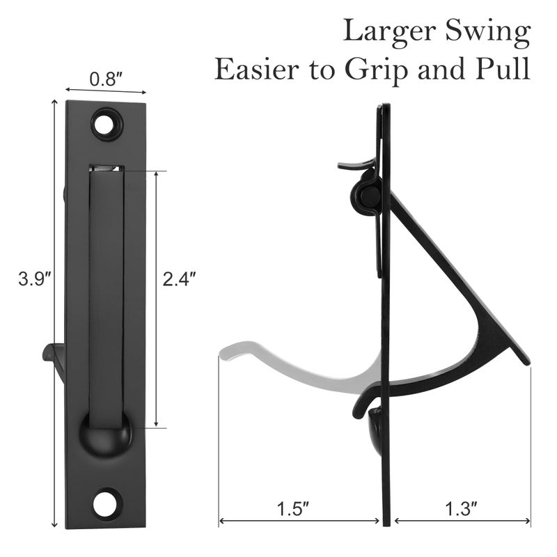 Malimali Pocket Door Pull And Edge Pull Set  Stainless Steel Pocket Door Hardware Recessed Flush Finger Pulls Rectangular Barn Door Pocket Door Handle (Matte Black) - Image 3