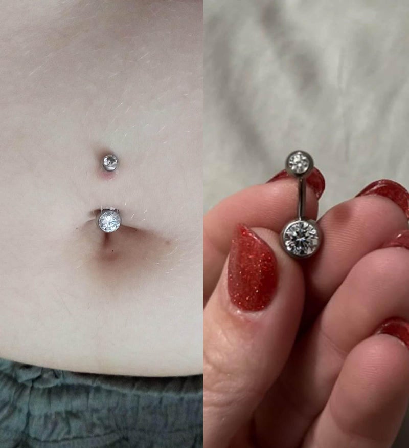 MODRSA Black Belly Button Ring Belly Rings for Women Surgical Steel Belly Piercing Black Navel Rings - Image 4