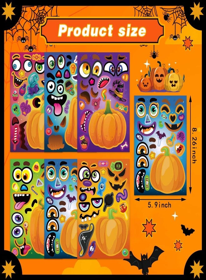DUJAA Halloween Stickers for Kids 24 Sheets Make a Pumpkin Face Stickers Pumpkin Decorating Sticker, Halloween Party Games, Make Your Own Sticker Fall Autumn Thanksgiving Party Favors Crafts - Image 2