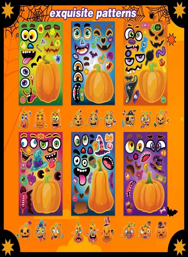 DUJAA Halloween Stickers for Kids 24 Sheets Make a Pumpkin Face Stickers Pumpkin Decorating Sticker, Halloween Party Games, Make Your Own Sticker Fall Autumn Thanksgiving Party Favors Crafts - Image 4