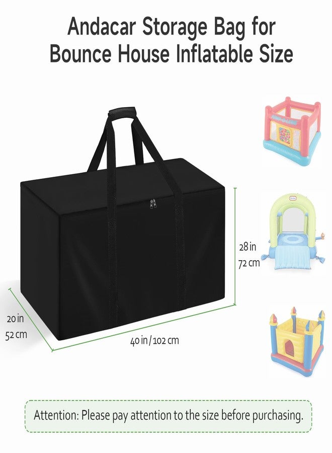 Andacar Bounce House Inflatable Storage Bag for Bounce House Inflatable, Portable Boun-cy House Storage Bag Kids Boun-cy Castle Bag Outdoor Ju-mp House Bags - 40"L × 20"W × 28"H, Black - Image 2