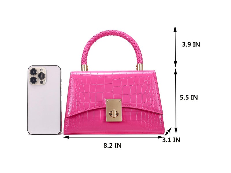 JHVYF Women Small Crossbody Bags Shoulder Bag Classic Satchel Handbags Ladies Cute Purses Satchels bag mini purse Hot Pink - Image 4