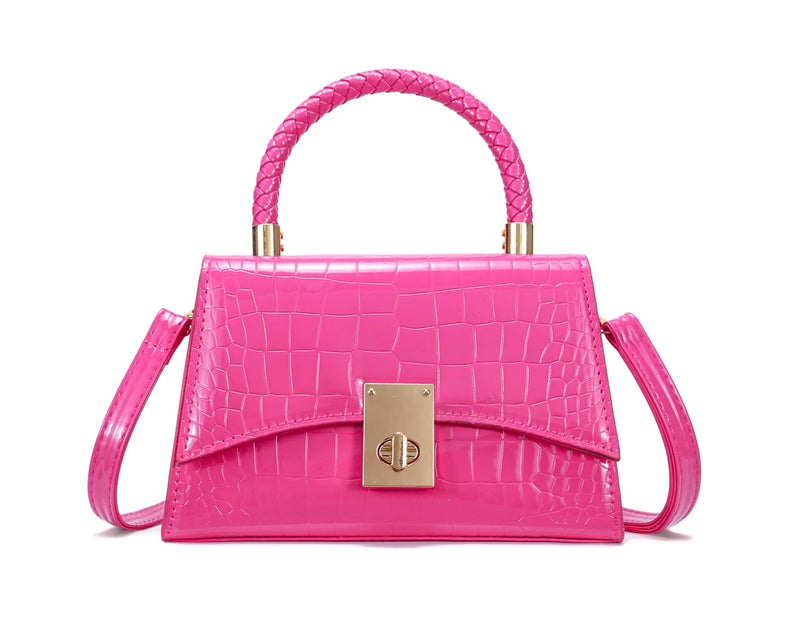 JHVYF Women Small Crossbody Bags Shoulder Bag Classic Satchel Handbags Ladies Cute Purses Satchels bag mini purse Hot Pink - Image 1