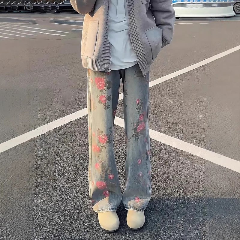 Unisex Classic Denim Jeans Loose Fit Daily Outdoor Wear - Image 3