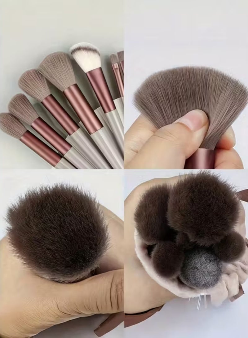 ZedAura 13 Pcs Professional Makeup Brush Set Essential Cosmetic Brushes for Face & Eyes Ultra-Soft Synthetic Fur Bristles for Foundation, Eye Shadow, Blush & Blending - Image 2