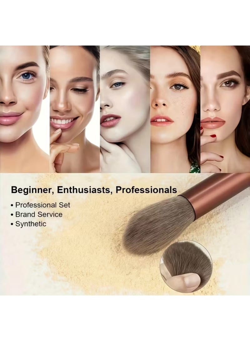 ZedAura 13 Pcs Professional Makeup Brush Set Essential Cosmetic Brushes for Face & Eyes Ultra-Soft Synthetic Fur Bristles for Foundation, Eye Shadow, Blush & Blending - Image 5