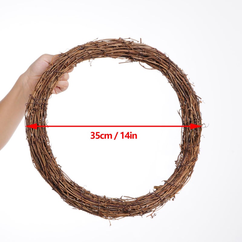 Marrywindix Grapevine Wreath Set, Marrywindix 1 Piece Natural Vine Branch Wreath Christmas DIY Rattan Wreath Garland for Christmas Holiday Craft Wedding Decor (14 in.) - Image 2