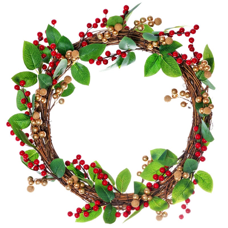 Marrywindix Grapevine Wreath Set, Marrywindix 1 Piece Natural Vine Branch Wreath Christmas DIY Rattan Wreath Garland for Christmas Holiday Craft Wedding Decor (14 in.) - Image 3