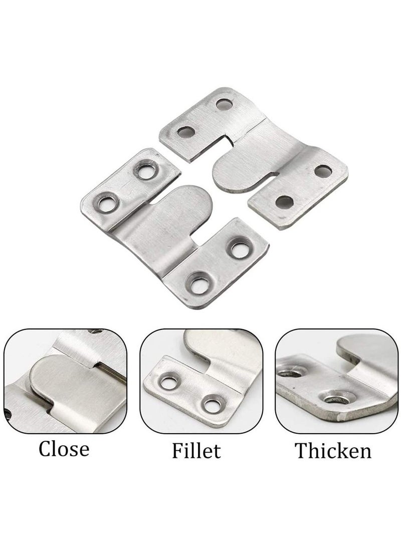 Heavy Duty Stainless Steel Picture Hanger Bracket 8 Pairs Frame Hooks for Art Gallery Wall Mounting - Image 2