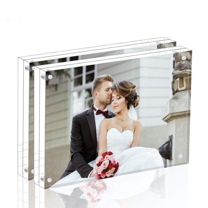 Premium Acrylic Photo Frame Magnet Photo Frame Double Sied Thick Desktop Frames 5x7 2 pack